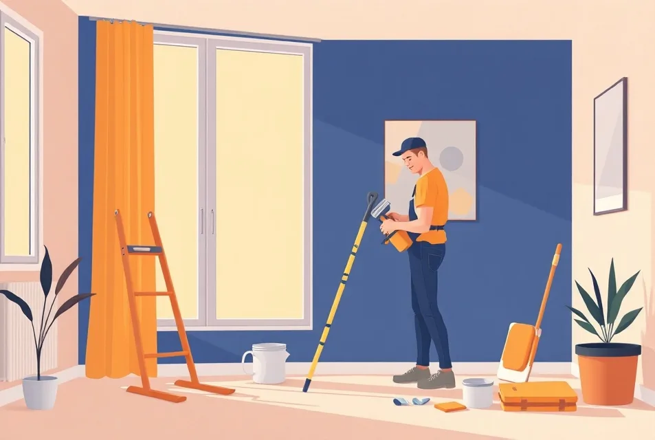 Intérieur rénové après travaux de peinture à Brest