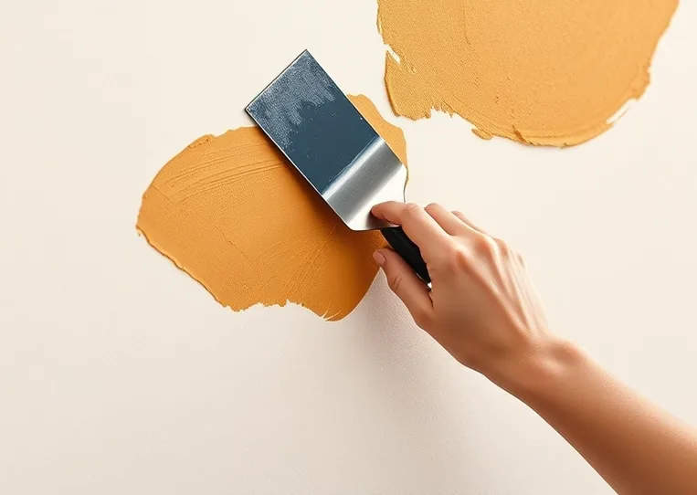 Application d'un enduit décoratif à la lisseuse sur un mur